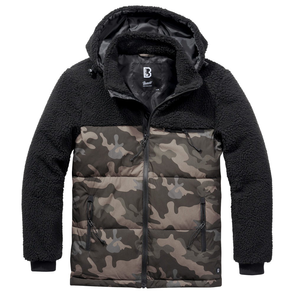 Brandit Teddyfleece Jacke Jackson schwarz/darkcamo