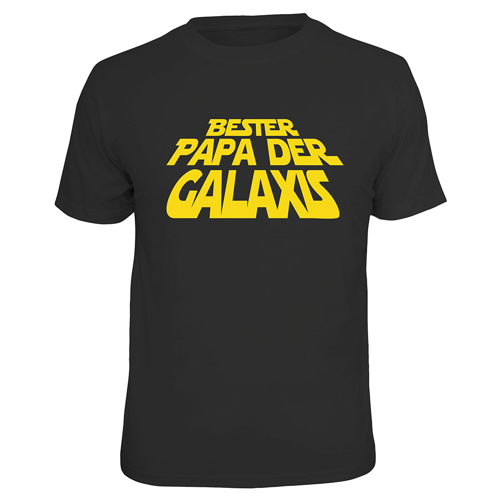 Rahmenlos T-Shirt Bester Papa der Galaxis schwarz