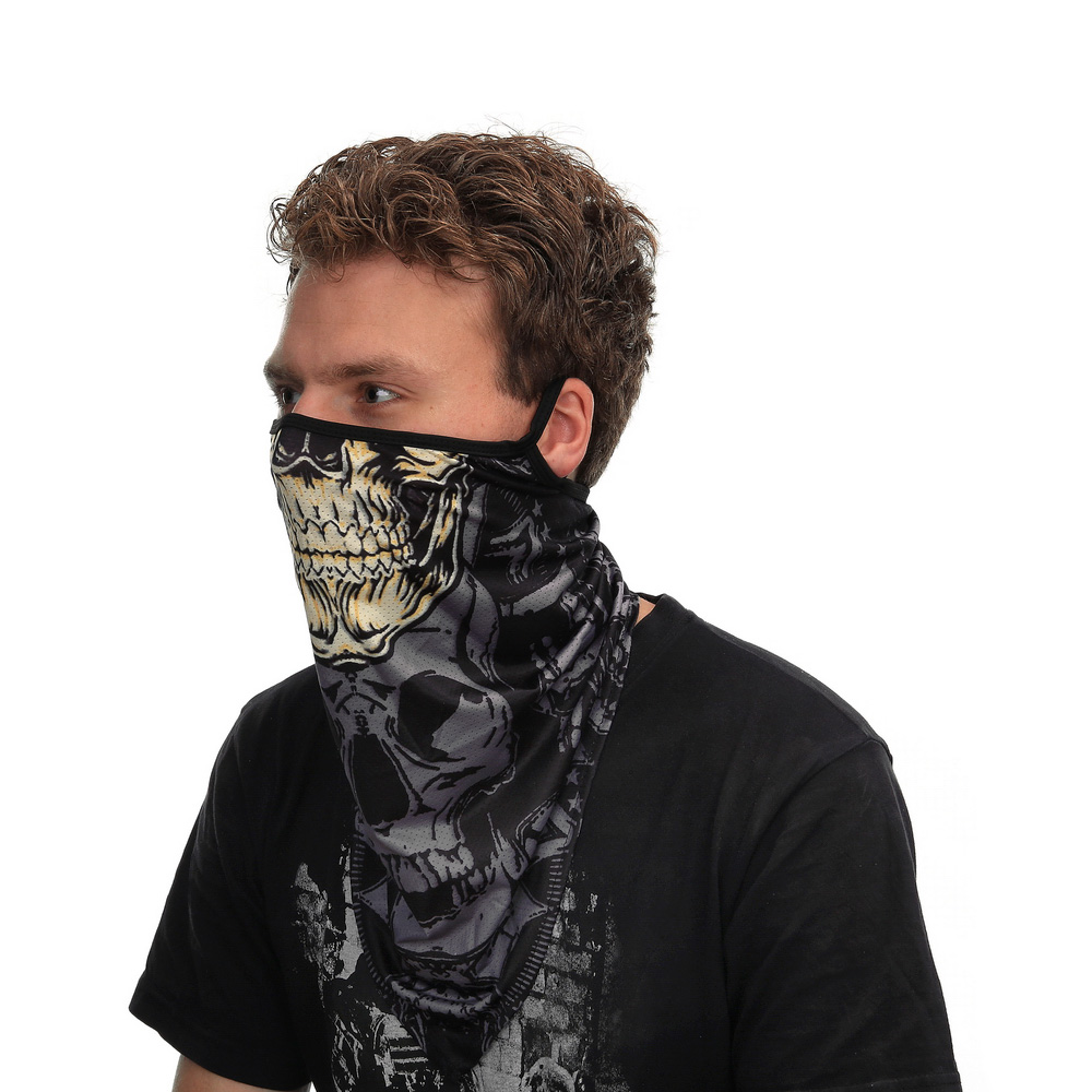 101INC. Gesichtsmaske mit Ohrschlaufe Yellow Skull