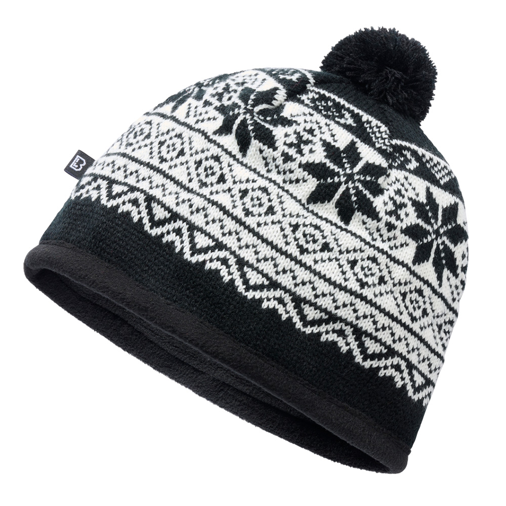 Brandit Strickmtze Snow Cap schwarz/wei