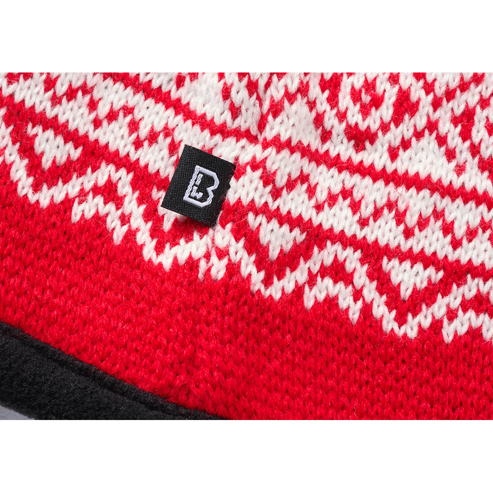 Brandit Strickmütze Snow Cap rot/weiß Bild 1