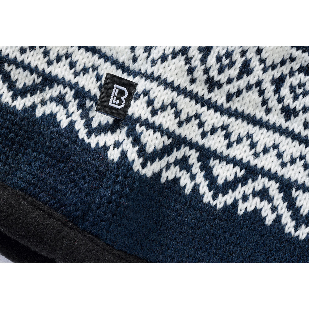 Brandit Strickmtze Snow Cap blau/wei Bild 1