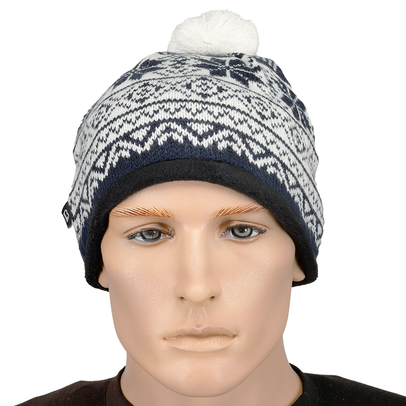 Brandit Strickm�tze Snow Cap blau/wei�