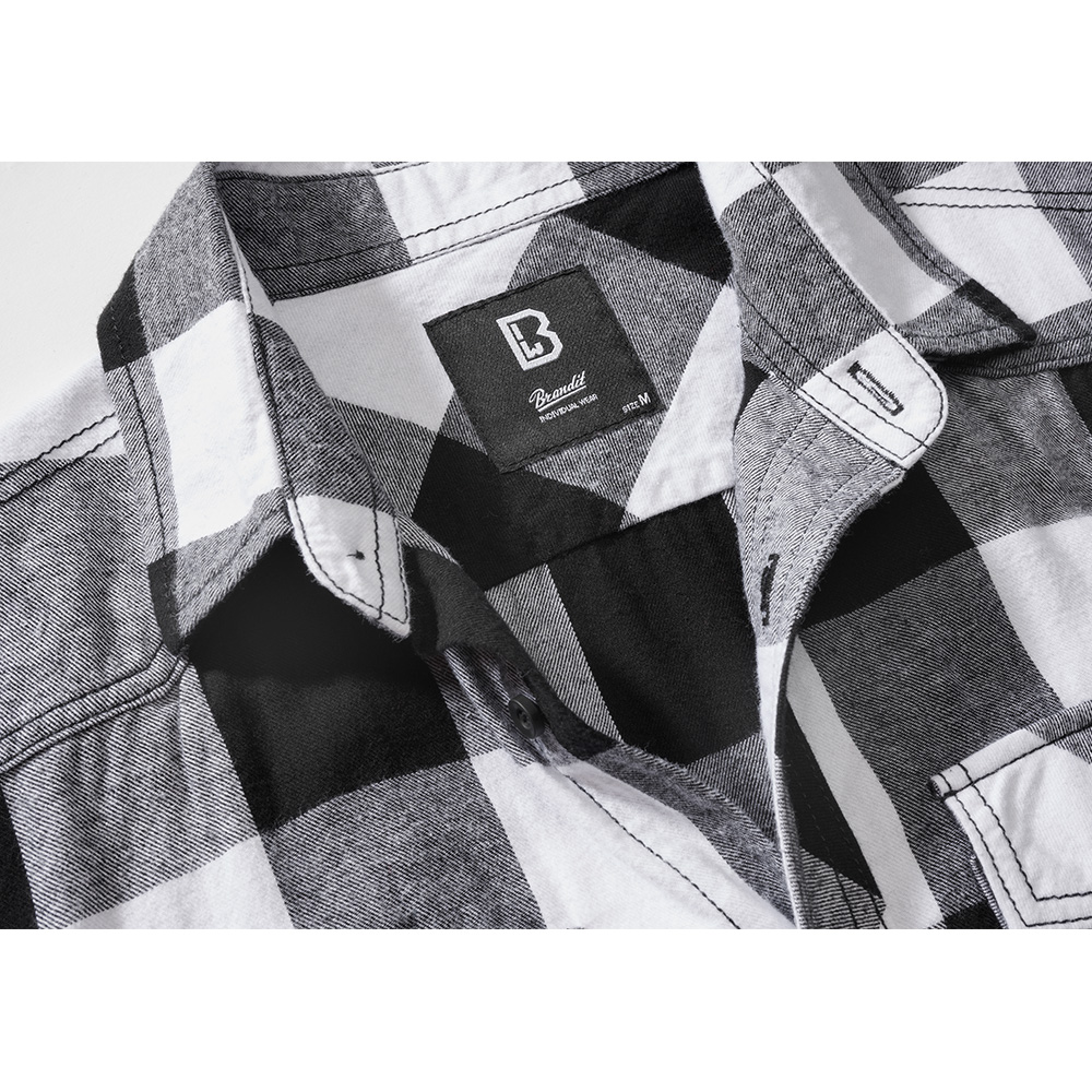 Brandit Checkshirt kurzarm schwarz/wei kariert Bild 1