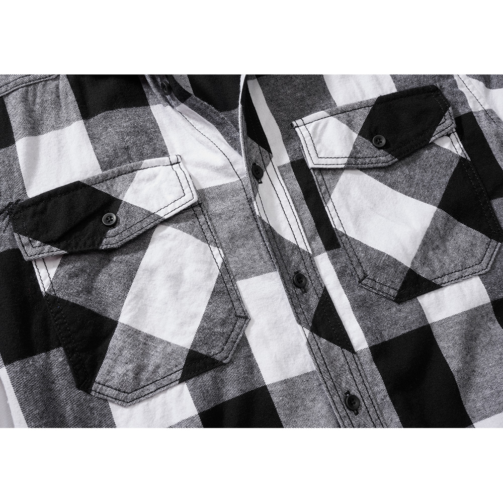 Brandit Checkshirt kurzarm schwarz/wei kariert Bild 1