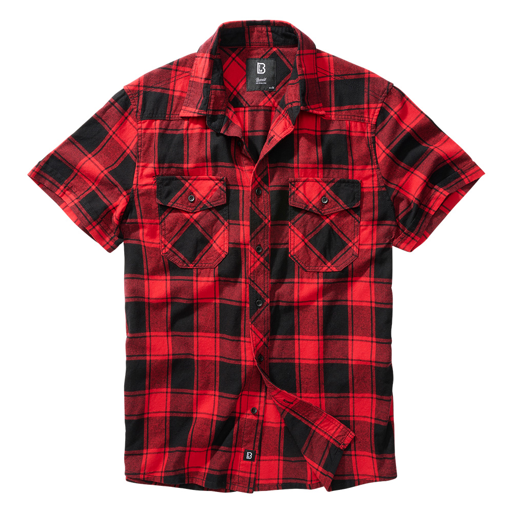 Brandit Checkshirt kurzarm schwarz/rot kariert