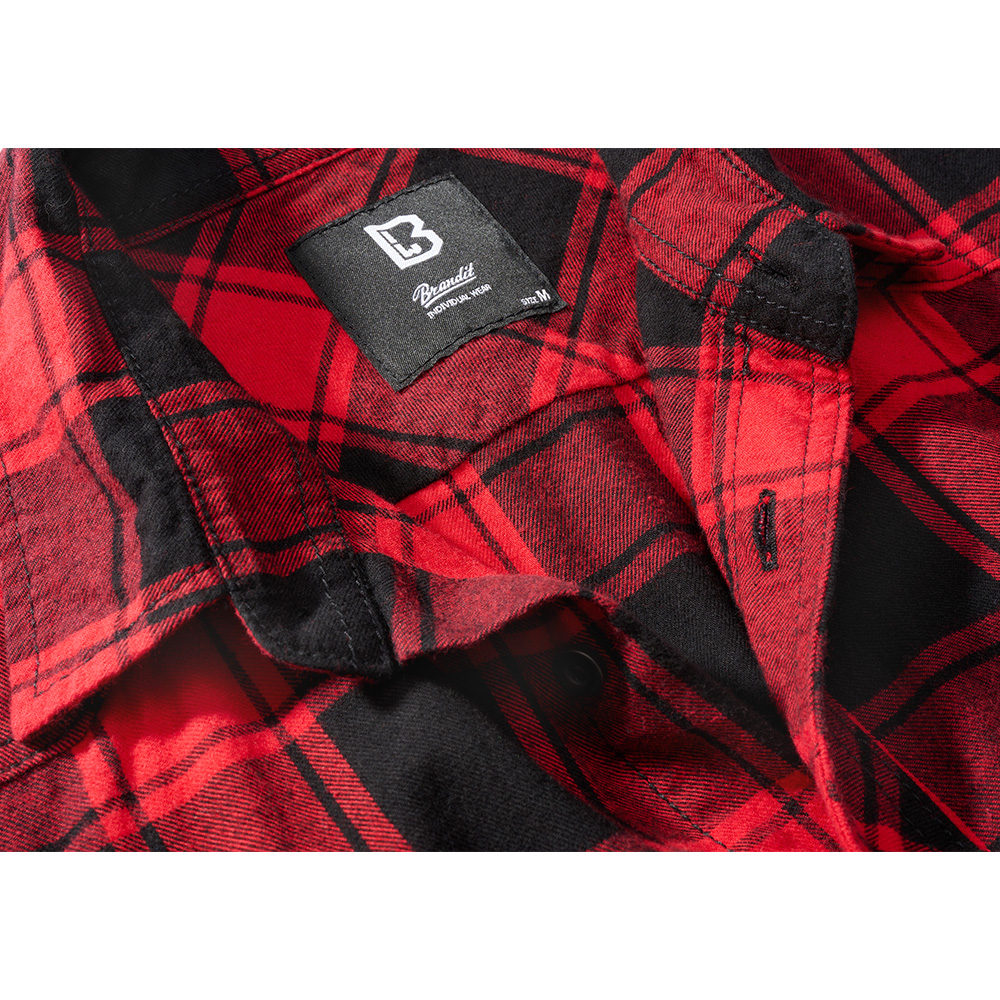 Brandit Checkshirt kurzarm schwarz/rot kariert Bild 2