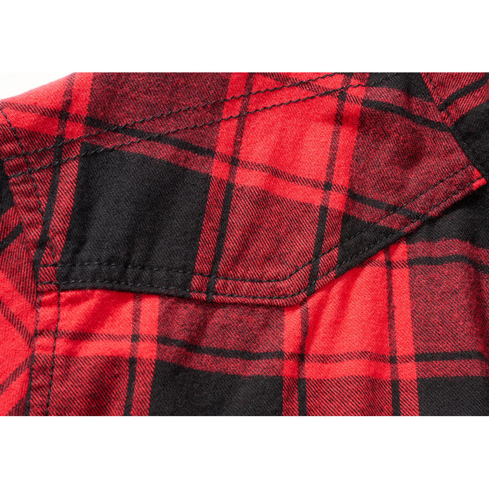 Brandit Checkshirt kurzarm schwarz/rot kariert Bild 4