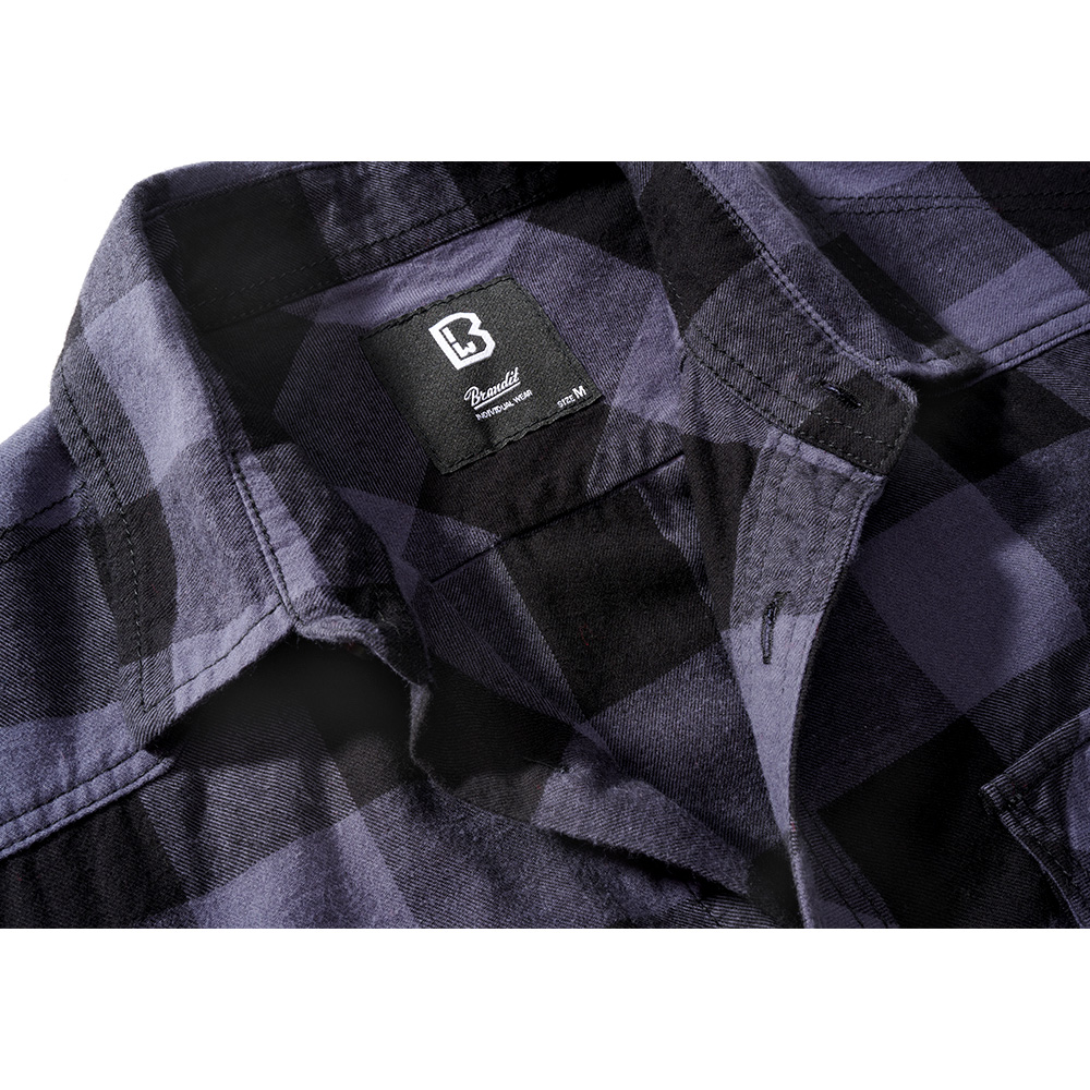 Brandit Checkshirt kurzarm schwarz/grau kariert Bild 2