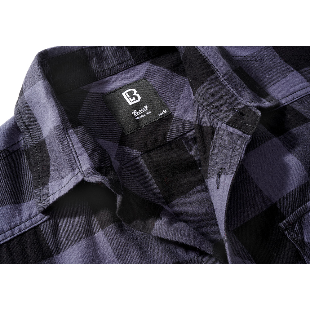Brandit Checkshirt kurzarm schwarz/grau kariert Bild 1