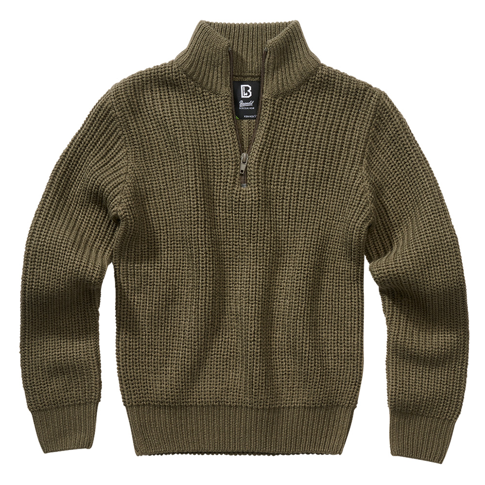 Brandit Kinder Marine Pullover Troyer oliv