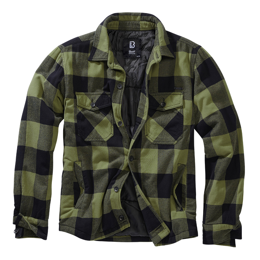 Brandit Flanelljacke Lumberjacket oliv/schwarz kariert