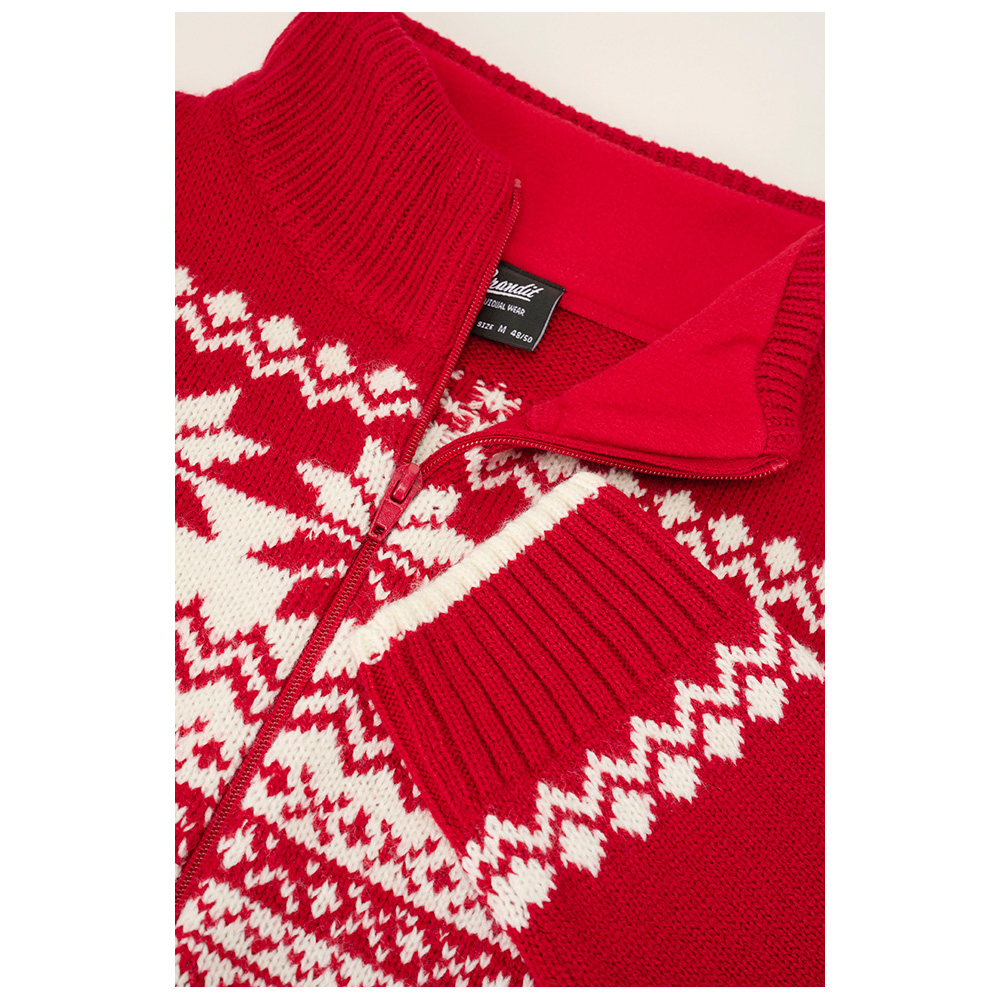 Brandit Strickjacke Norweger Cardigan rot Bild 1