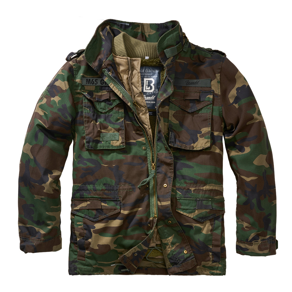 Brandit M65 Jacke Giant Ripstop woodland mit herausnehmbarem Futter