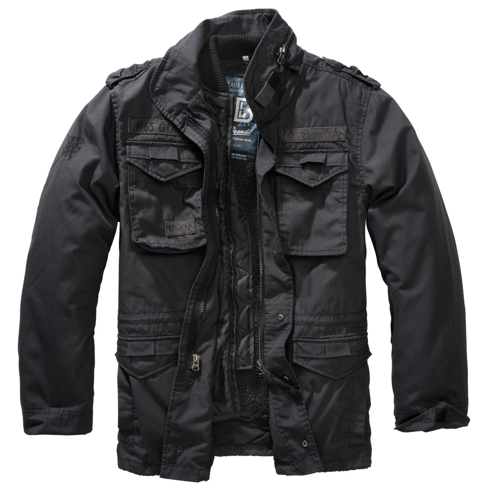 Brandit M65 Jacke Giant Ripstop schwarz mit herausnehmbarem Futter