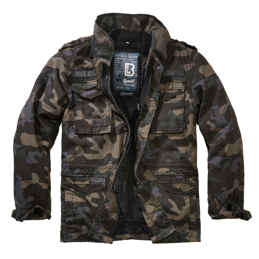 Brandit M65 Jacke Giant Ripstop darkcamo mit herausnehmbarem Futter