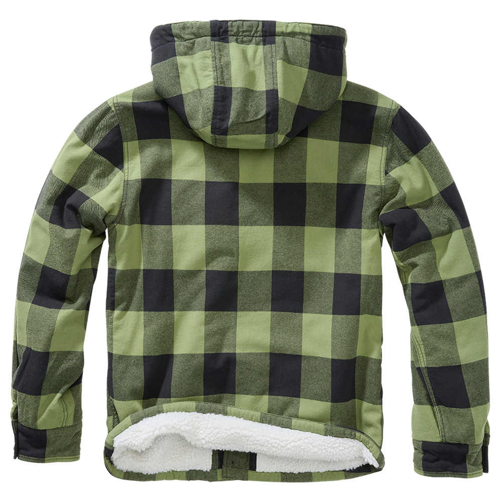 Brandit Hemdjacke Flanell mit Kapuze schwarz/oliv kariert Bild 1