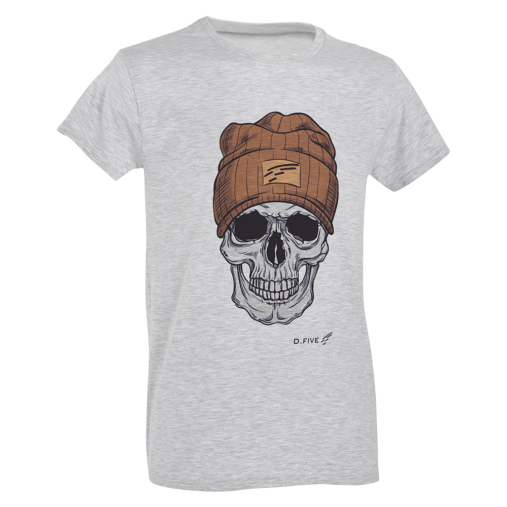 Defcon 5 T-Shirt Skull with Cap grau