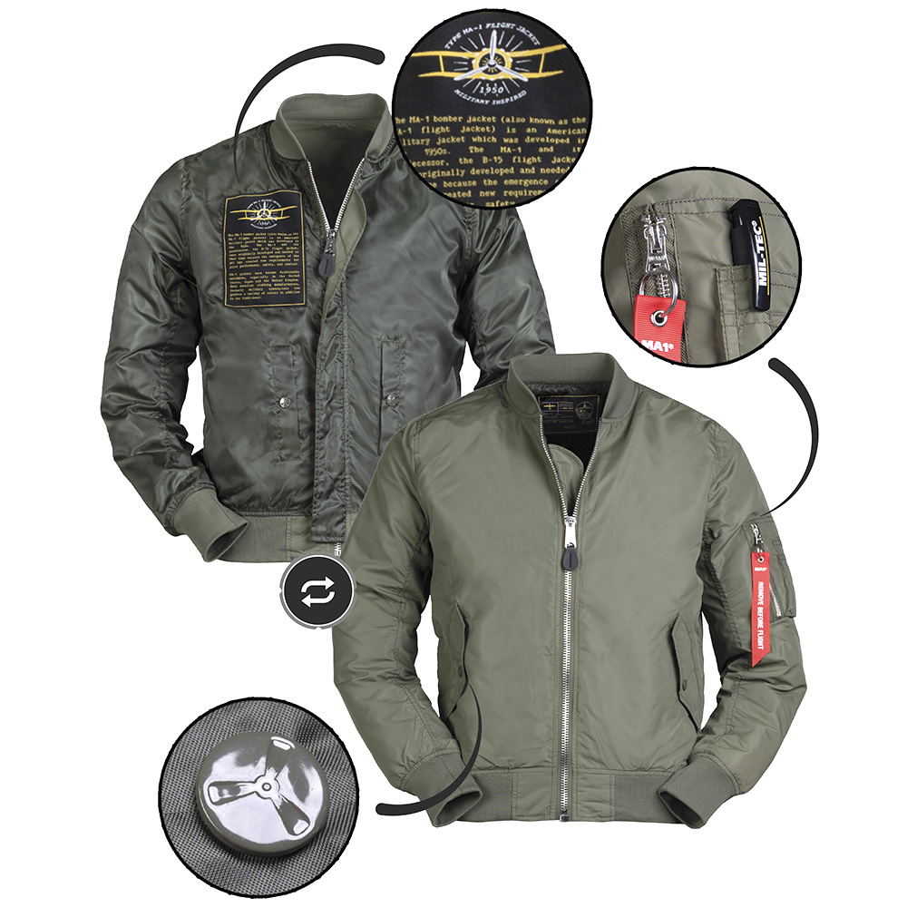 Mil-Tec Sommer Fliegerjacke US MA1 oliv Bild 1