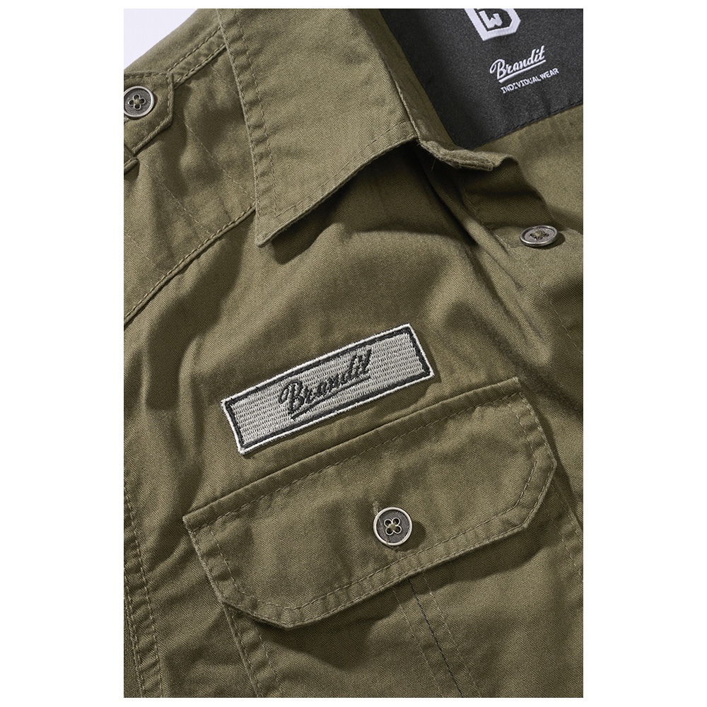 Brandit Hemd Luis Vintageshirt kurzarm oliv Bild 1