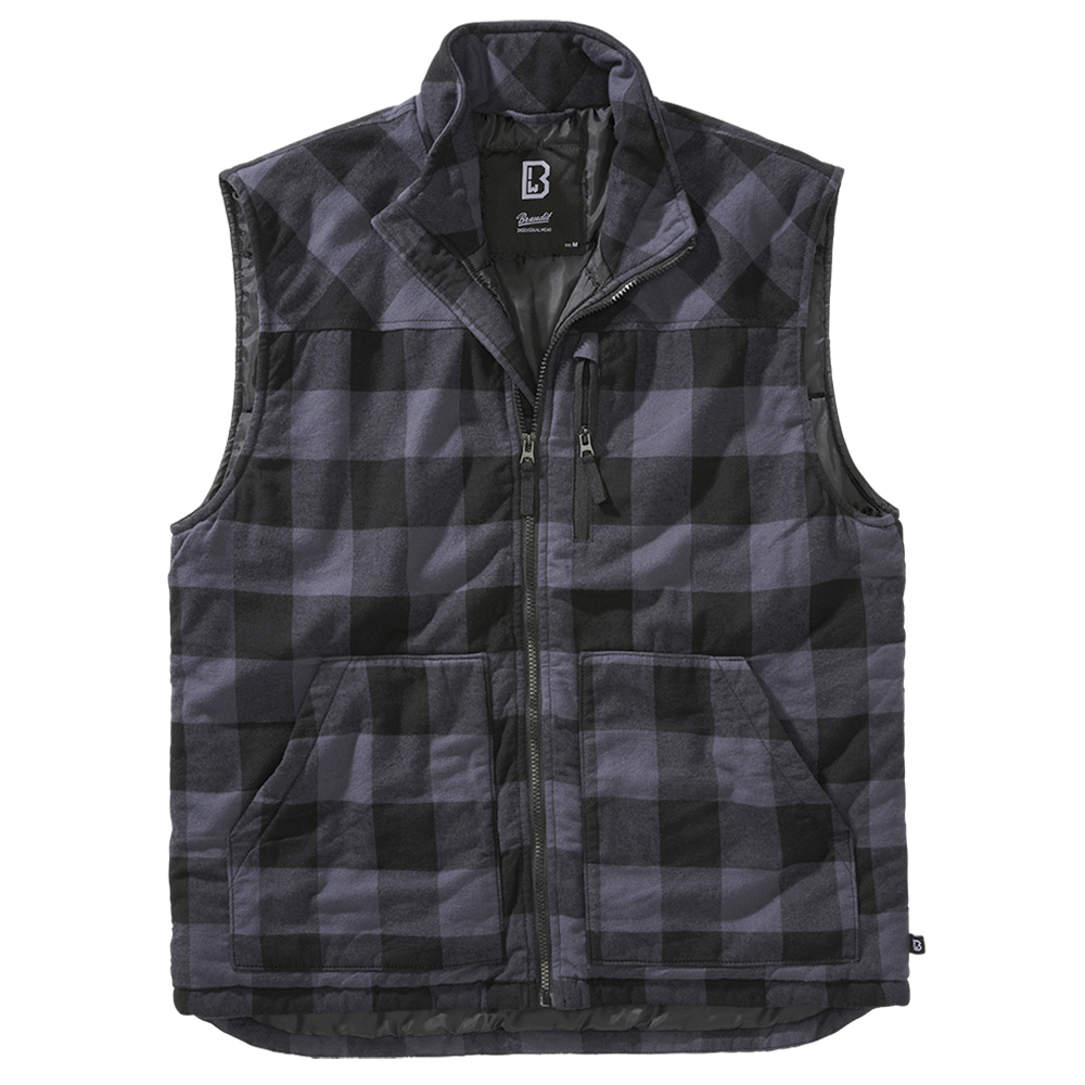 Brandit Weste Lumber Vest schwarz/grau karriert