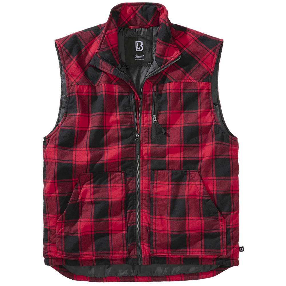 Brandit Weste Lumber Vest schwarz/rot karriert