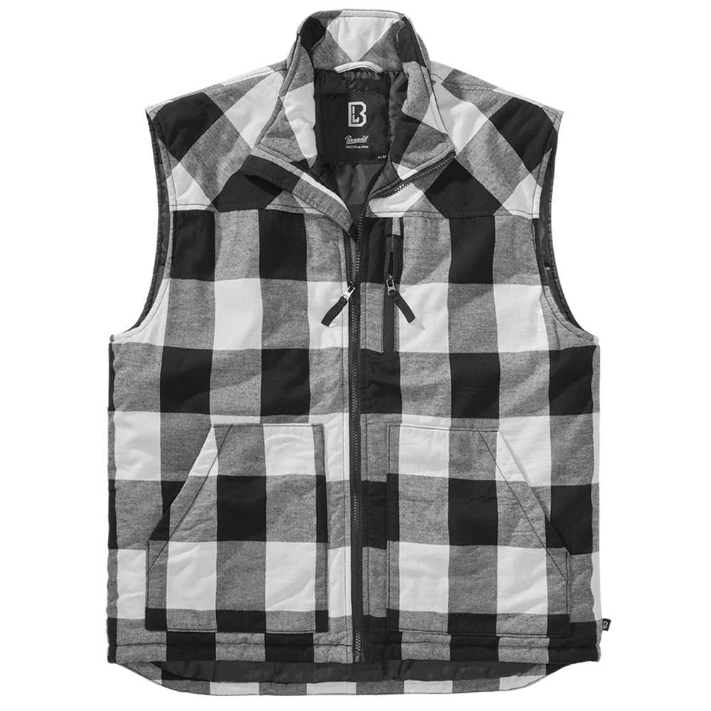 Brandit Weste Lumber Vest schwarz/weiß karriert