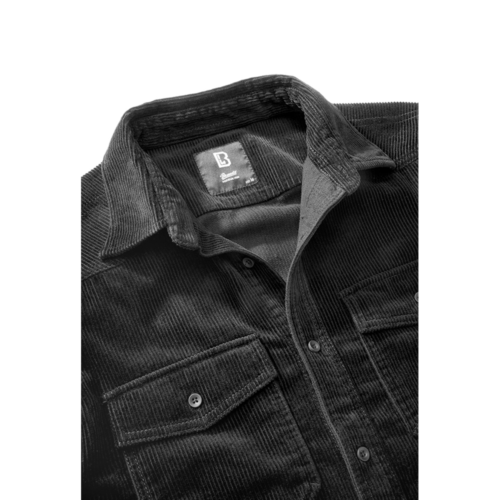 Brandit Cordhemd Corduroy Classic Langarm schwarz Bild 1