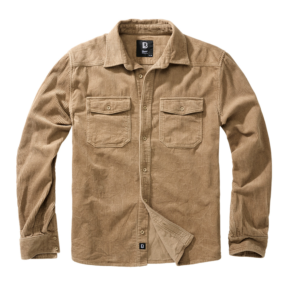 Brandit Cordhemd Corduroy Classic Langarm camel