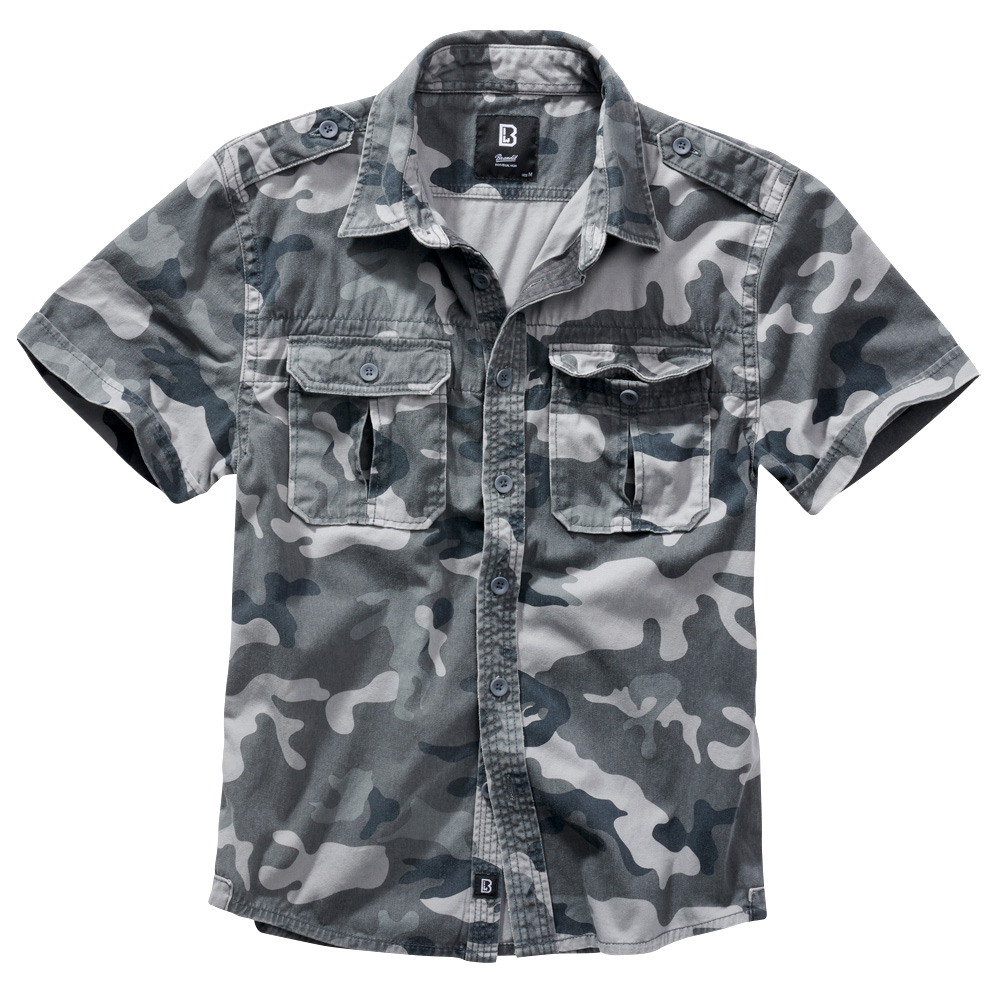 Brandit Hemd Vintage Shirt kurzarm darkcamo