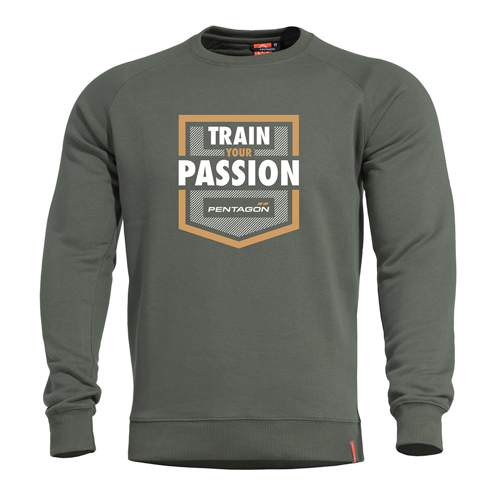 Pentagon Sweatshirt Hawk Train Your Passion camo green