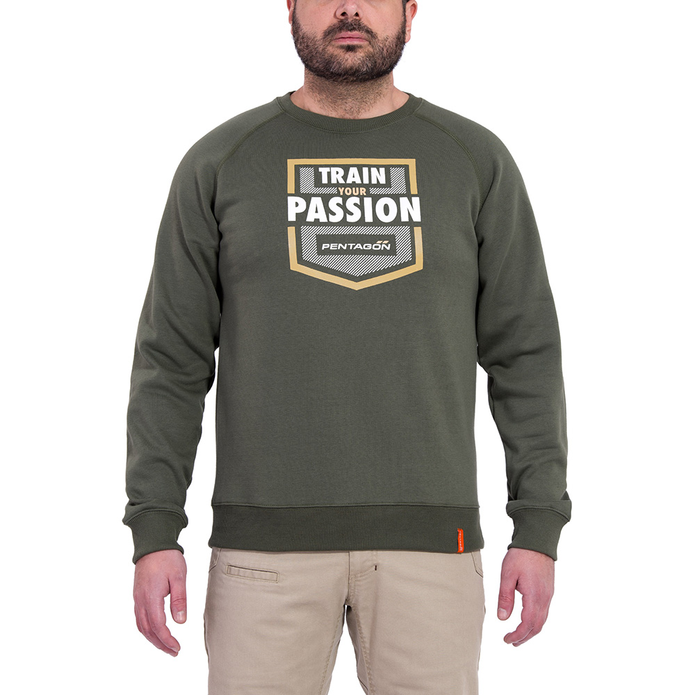 Pentagon Sweatshirt Hawk Train Your Passion camo green Bild 1