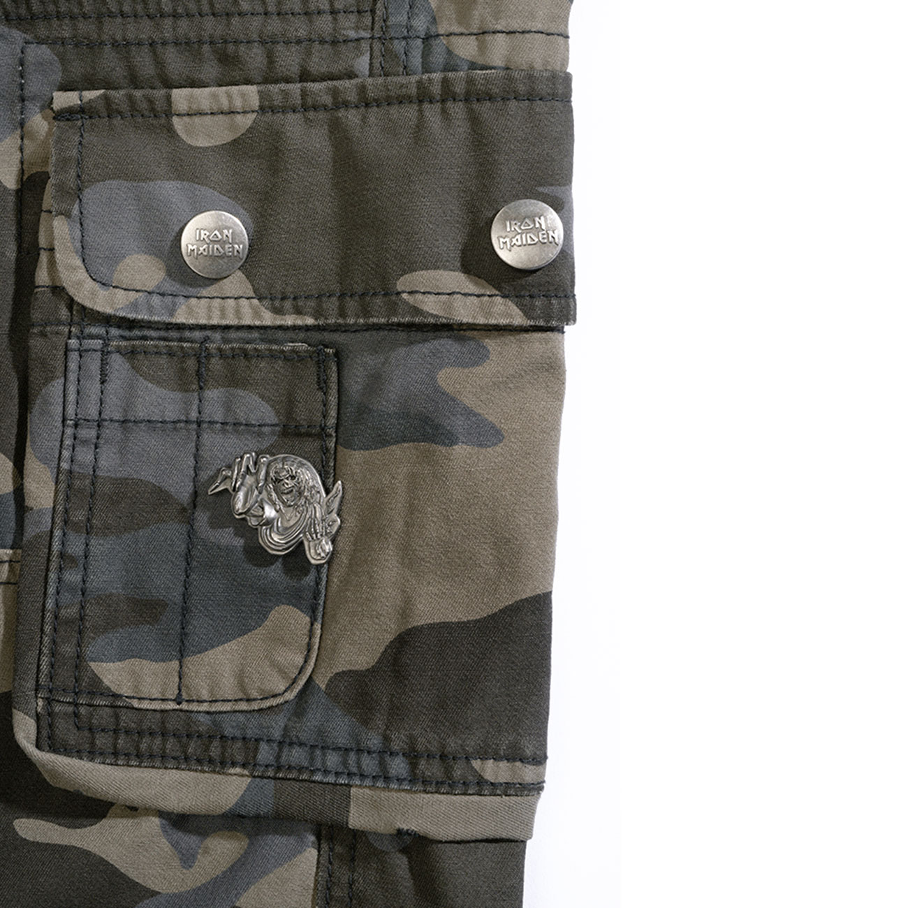 Brandit Hose Pure Slim Fit Trousers Iron Maiden darkcamo Bild 4