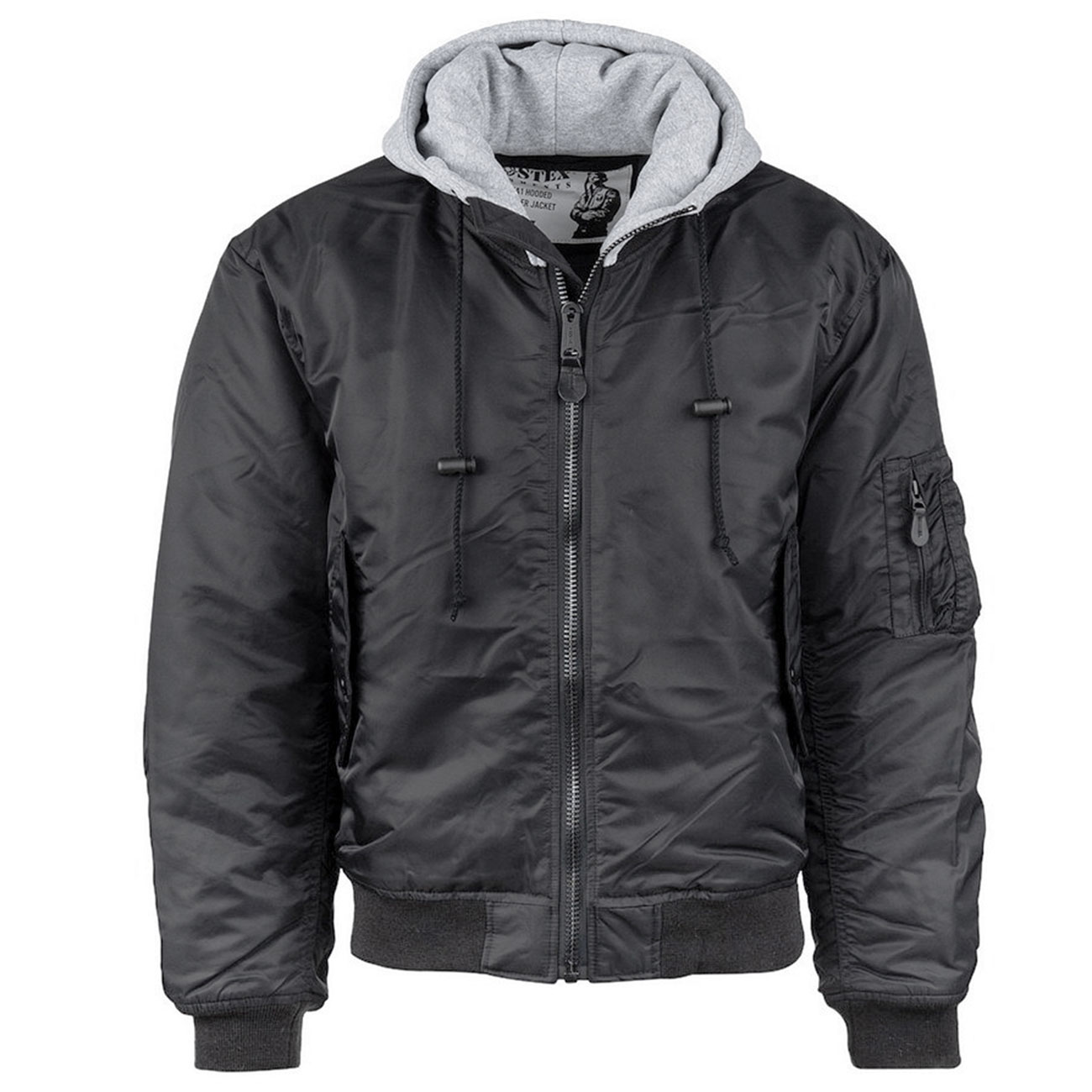 Fostex Fliegerjacke MA-1 mit Kapuze schwarz
