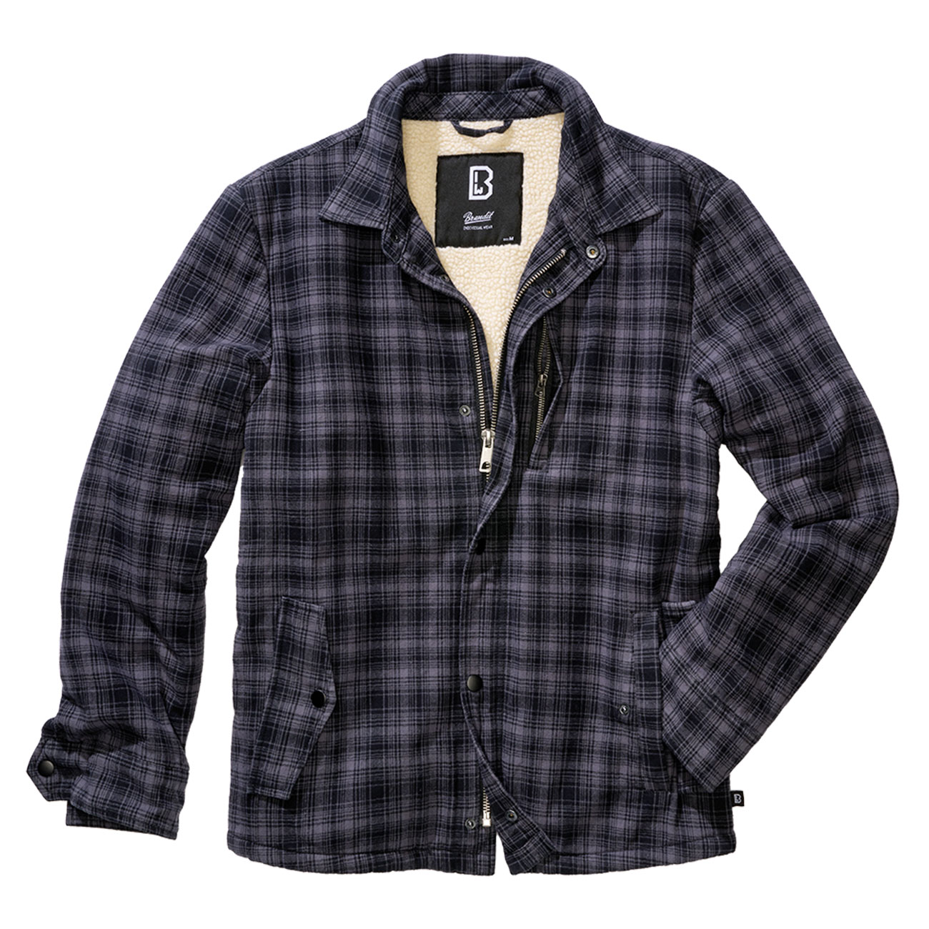 Brandit Sherpa Jacke Classic anthrazit/schwarz kariert