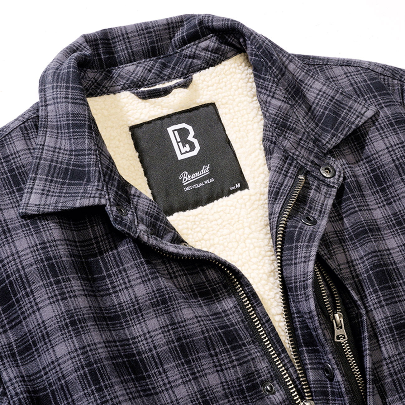 Brandit Sherpa Jacke Classic anthrazit/schwarz kariert Bild 2