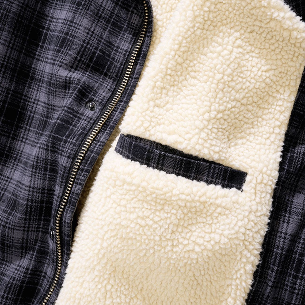 Brandit Sherpa Jacke Classic anthrazit/schwarz kariert Bild 4