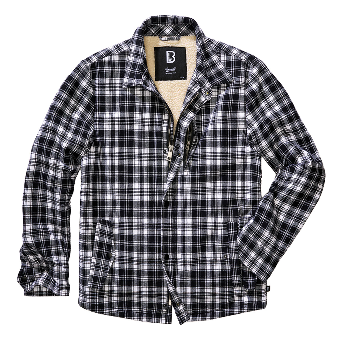 Brandit Sherpa Jacke Classic wei/schwarz kariert