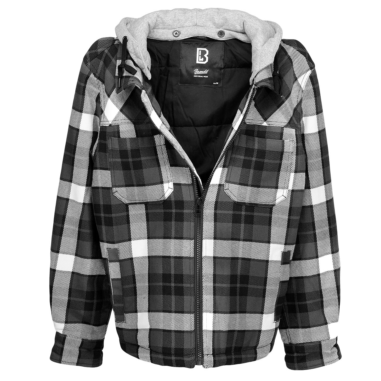 Brandit Jacke Top Heavy Twill wei/schwarz kariert Bild 3