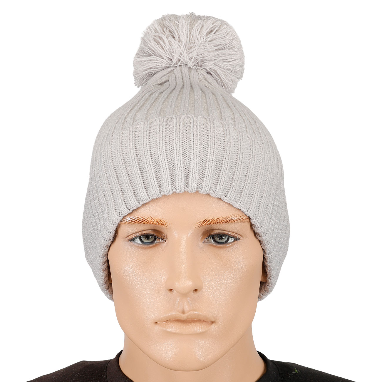 Brandit Bommelmtze mit Fleecefutter hellgrau