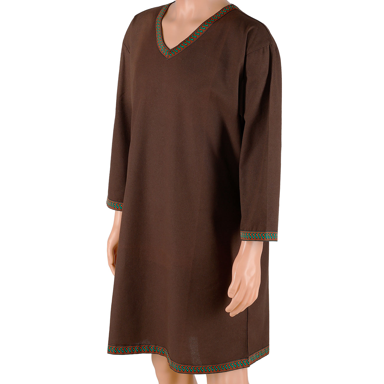 Wikinger Tunika aus Baumwolle dunkelbraun Gr. L