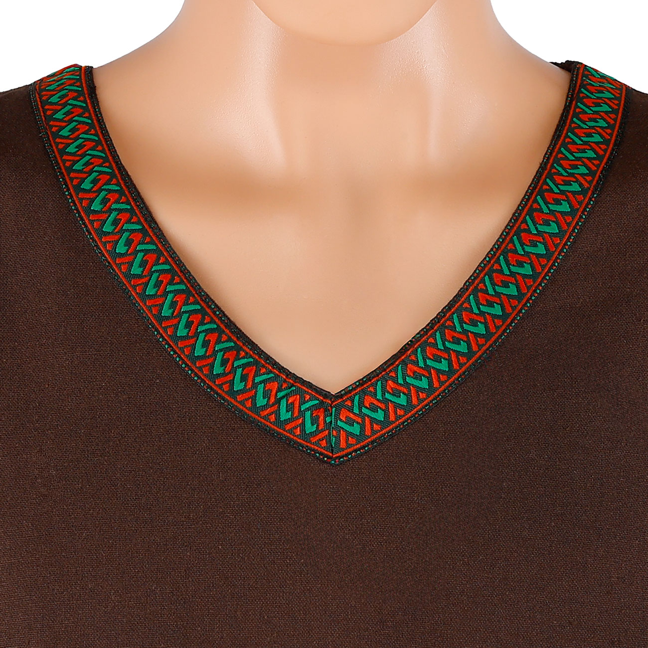 Wikinger Tunika aus Baumwolle dunkelbraun Gr. L Bild 1