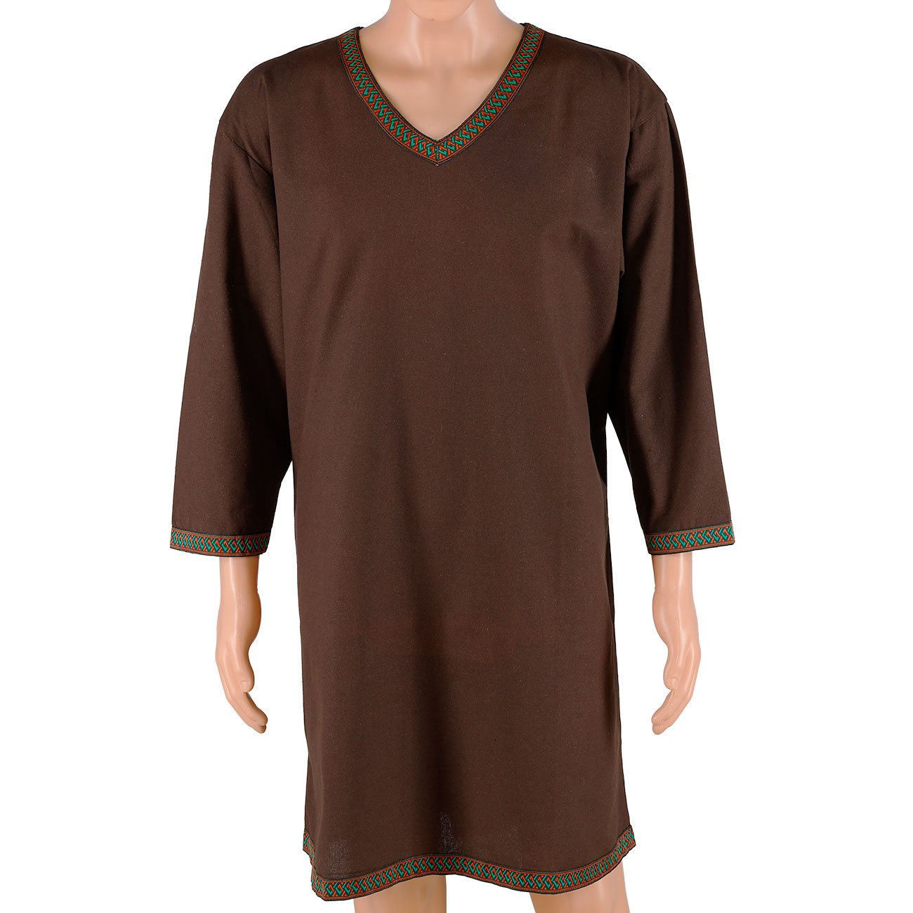 Wikinger Tunika aus Baumwolle dunkelbraun Gr. L Bild 6