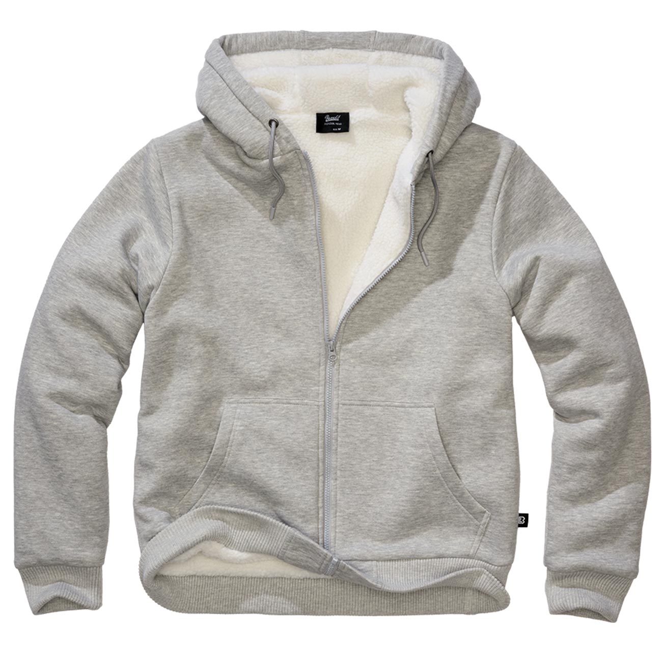 Brandit Sweatjacke mit Teddyfellfutter grau-melange
