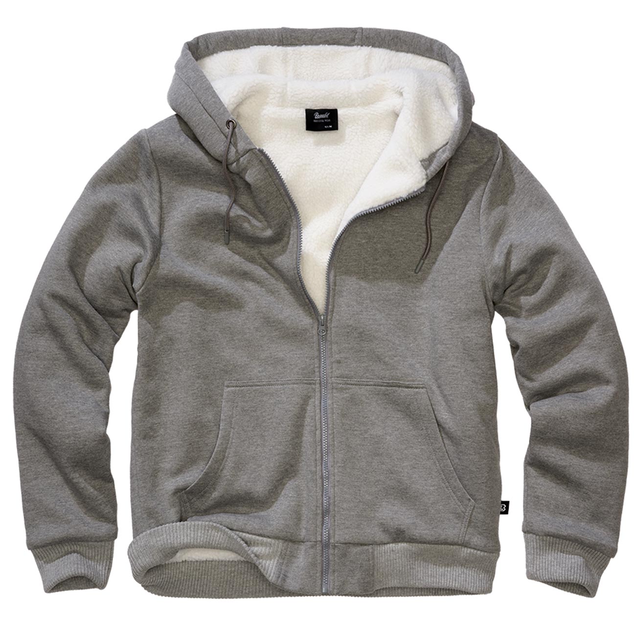 Brandit Sweatjacke mit Teddyfellfutter dunkelgrau-meliert