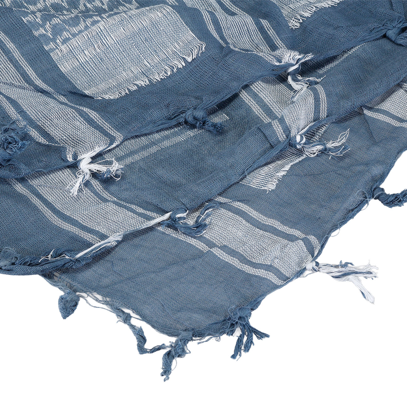 101 INC PLO Schal Shemag extrafein gewebt jeansblau Bild 4