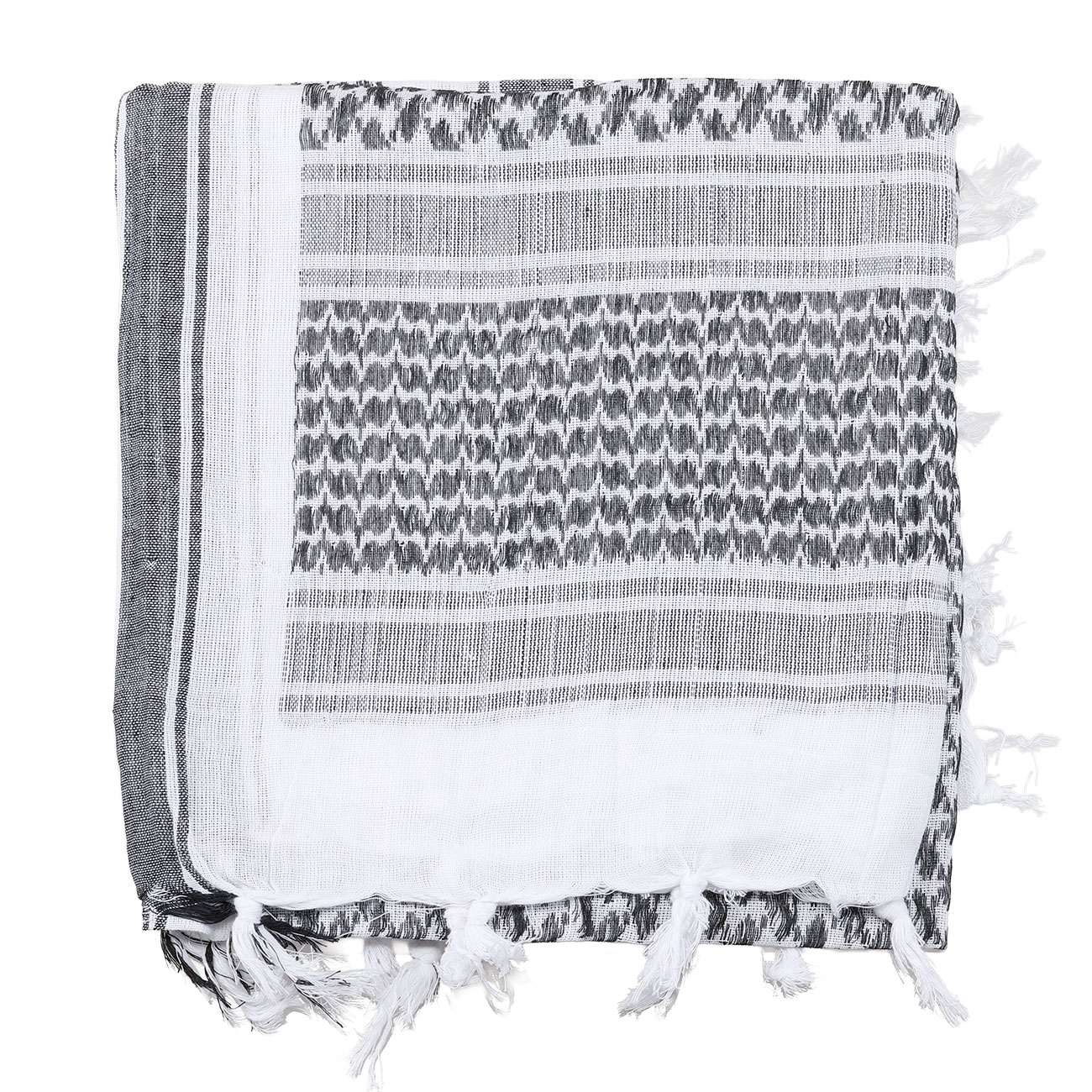 101 INC PLO Schal Shemagh extrafein gewebt schwarz-wei� Bild 2