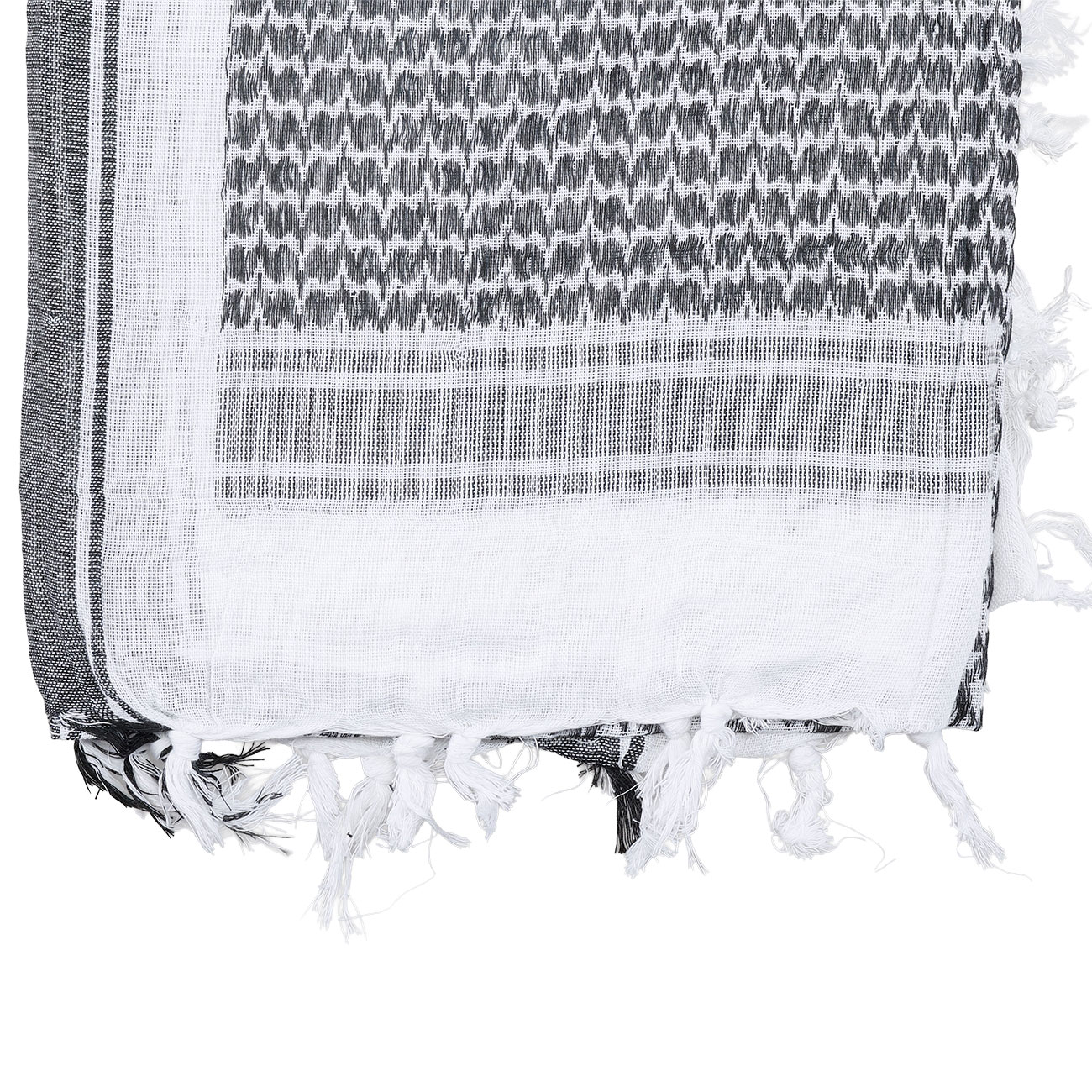 101 INC PLO Schal Shemagh extrafein gewebt schwarz-wei� Bild 3