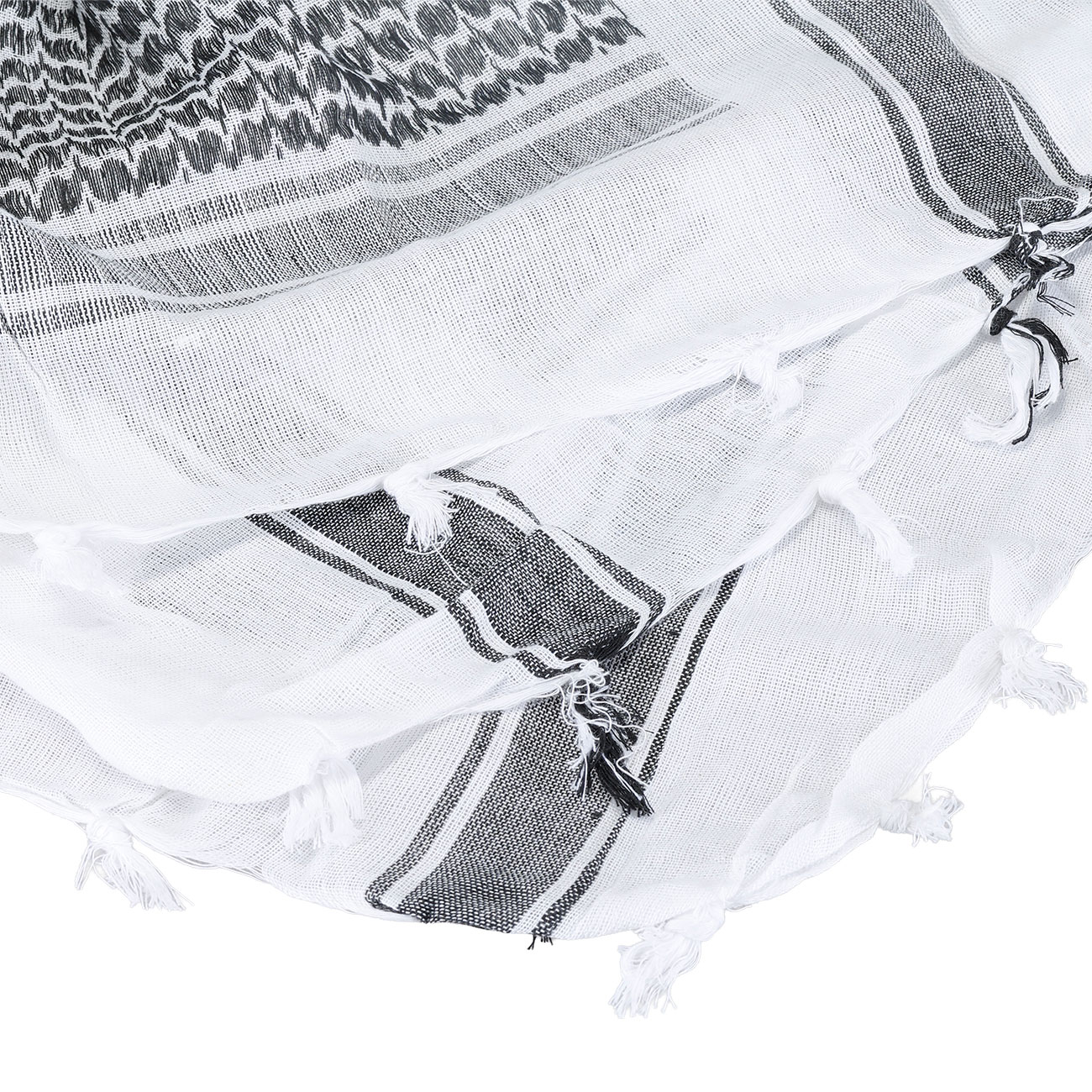 101 INC PLO Schal Shemagh extrafein gewebt schwarz-wei� Bild 4