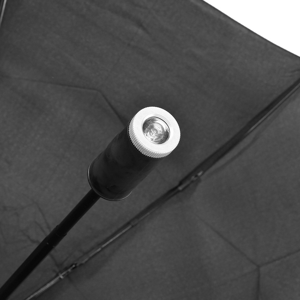Automatik Regenschirm Stay Dry schwarz mit LED-Taschenlampe Bild 1